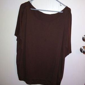 CATO WOMAN BROWN WITH GROMMETS AT THE HEM TOP SIZE